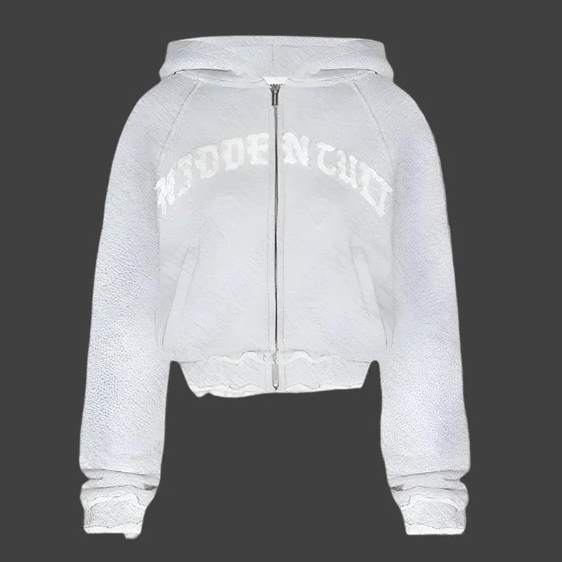 Aesthetic Grey Punk-Inspired Fall/Winter Outfit – Y2K Zipper Jacket   Straight Trousers