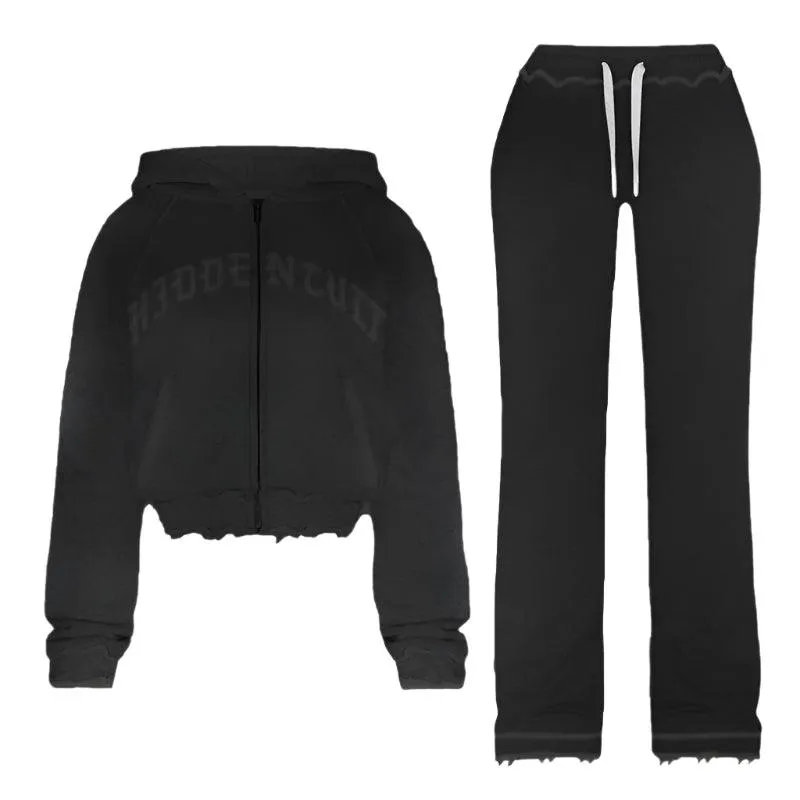 Aesthetic Grey Punk-Inspired Fall/Winter Outfit – Y2K Zipper Jacket   Straight Trousers