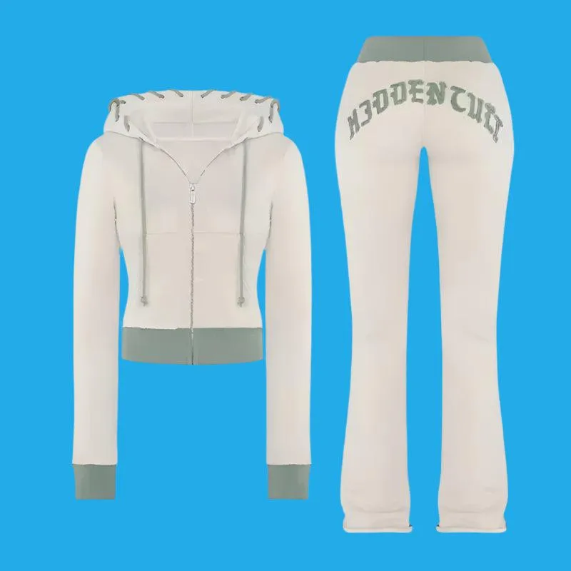 Aesthetic Grey Punk-Inspired Fall/Winter Outfit – Y2K Zipper Jacket   Straight Trousers