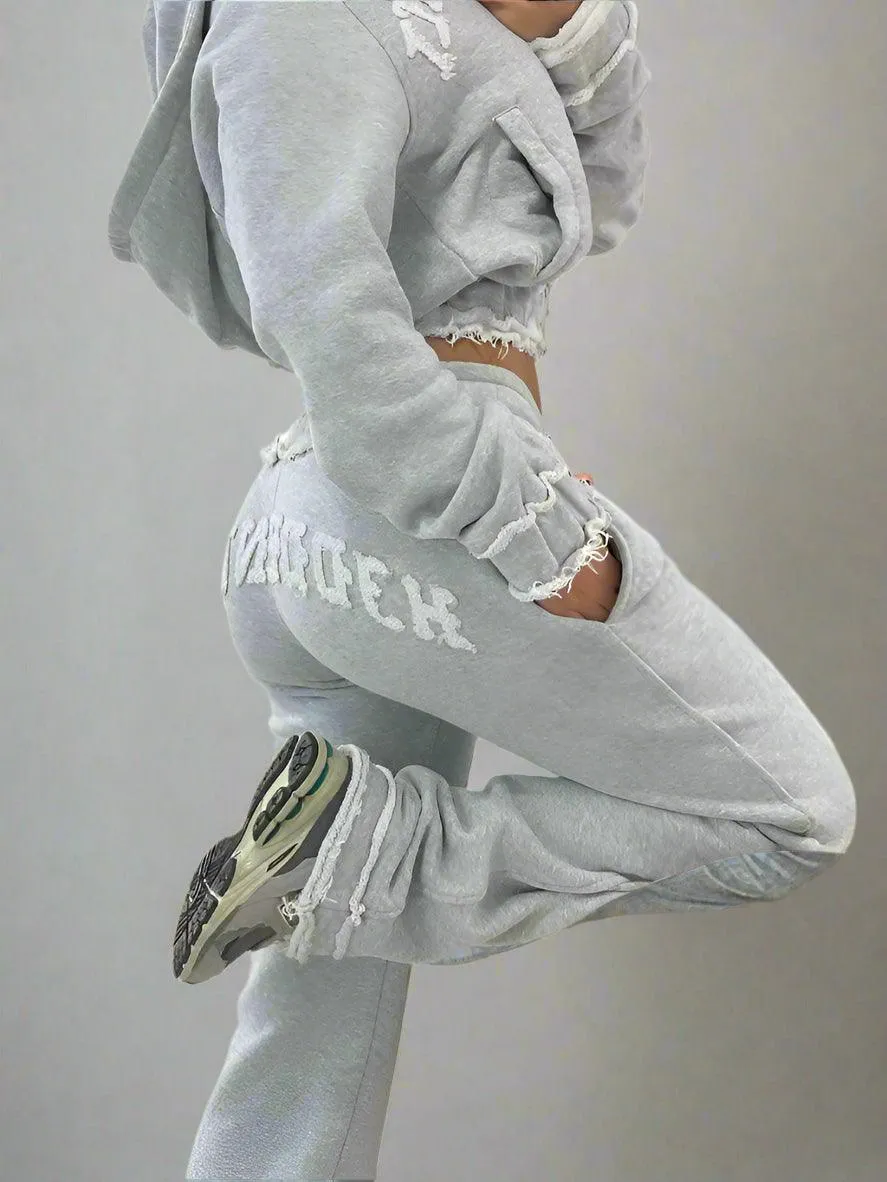Aesthetic Grey Punk-Inspired Fall/Winter Outfit – Y2K Zipper Jacket   Straight Trousers