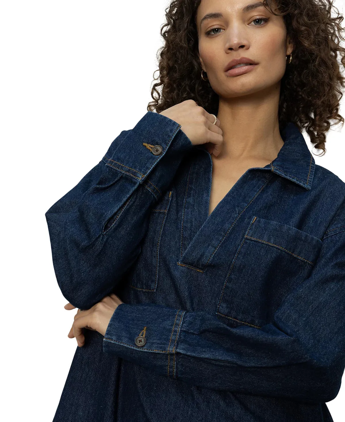 All-Day Denim Tunic Dress Surprise
