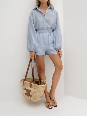 Arden Cotton-Linen Shorts Set