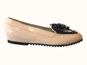 Azuree JACOB 16F Blush & Multi Patent Leather Flats