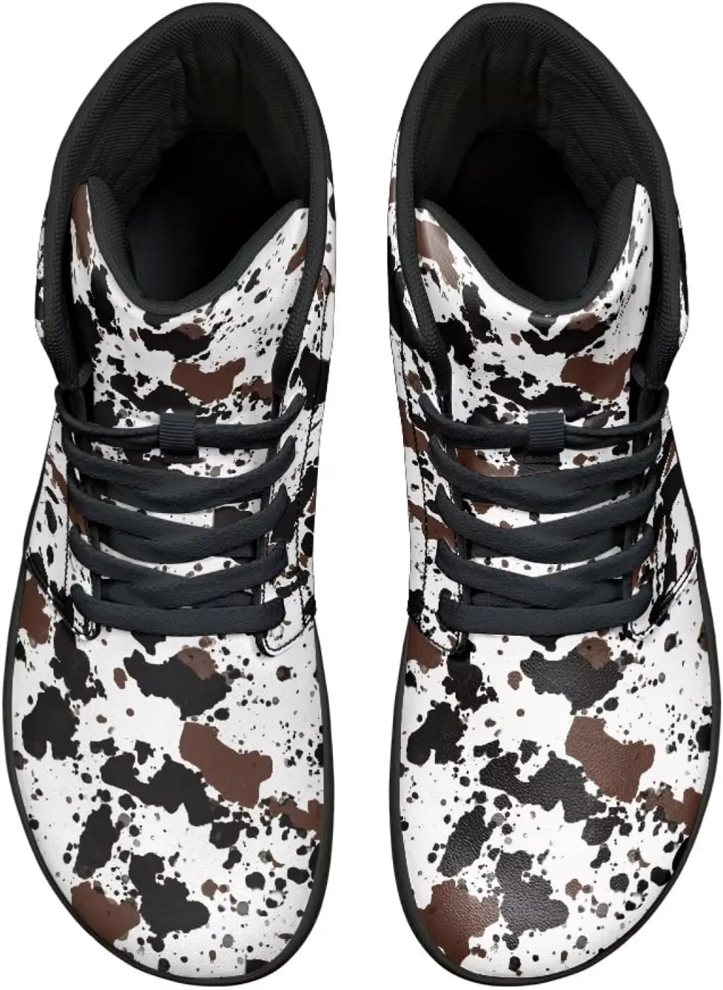 Binienty Men's Barefoot Sneakers High Top PU Extra Width Anti-Skid Running Cross Training Shoe Zero Cushion