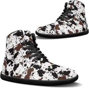 Binienty Men's Barefoot Sneakers High Top PU Extra Width Anti-Skid Running Cross Training Shoe Zero Cushion