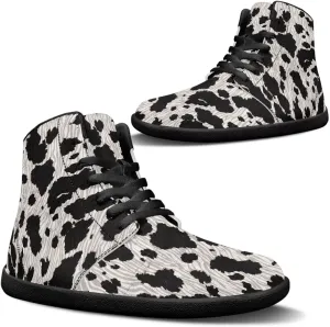 Binienty Men's Barefoot Sneakers High Top PU Extra Width Anti-Skid Running Cross Training Shoe Zero Cushion