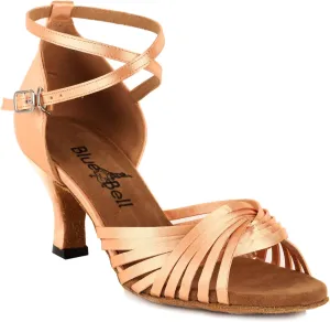 BlueBell Shoes Handmade Women's Ballroom Latin Salsa Competition Dance Shoes-Valerie-2.5" Heel-Tan