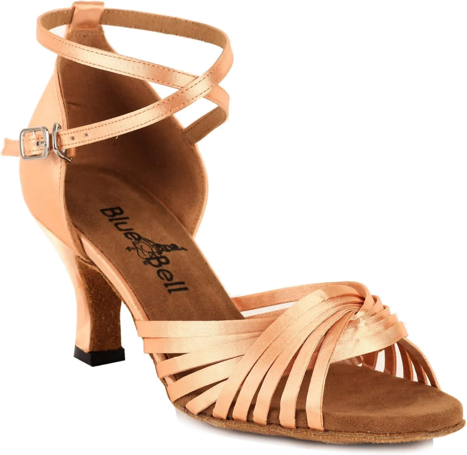 BlueBell Shoes Handmade Women's Ballroom Latin Salsa Competition Dance Shoes-Valerie-2.5" Heel-Tan