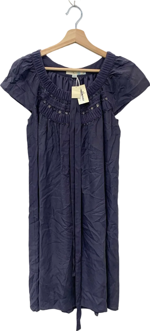 Boden Purple Beaded Silk Dress UK 8