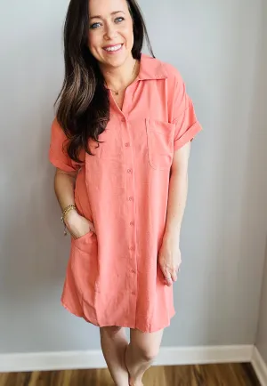 Breezy Button-Up Shirt Dress – Effortless Style for Every Occasion
