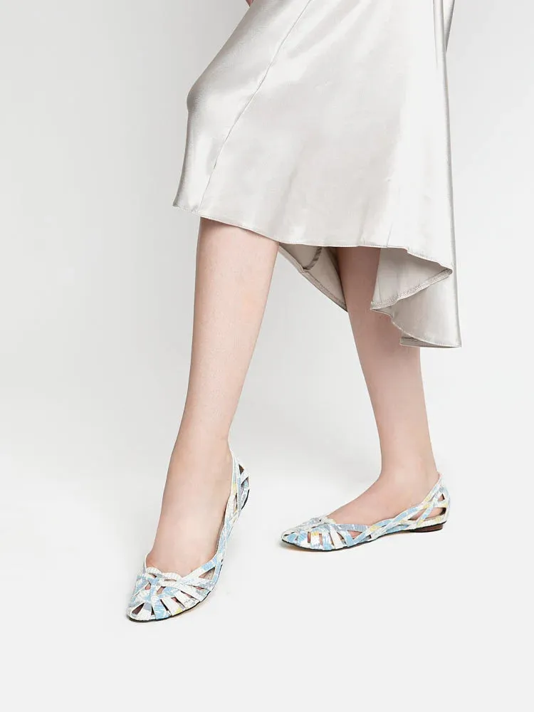 Celina Printed Weaved Flats