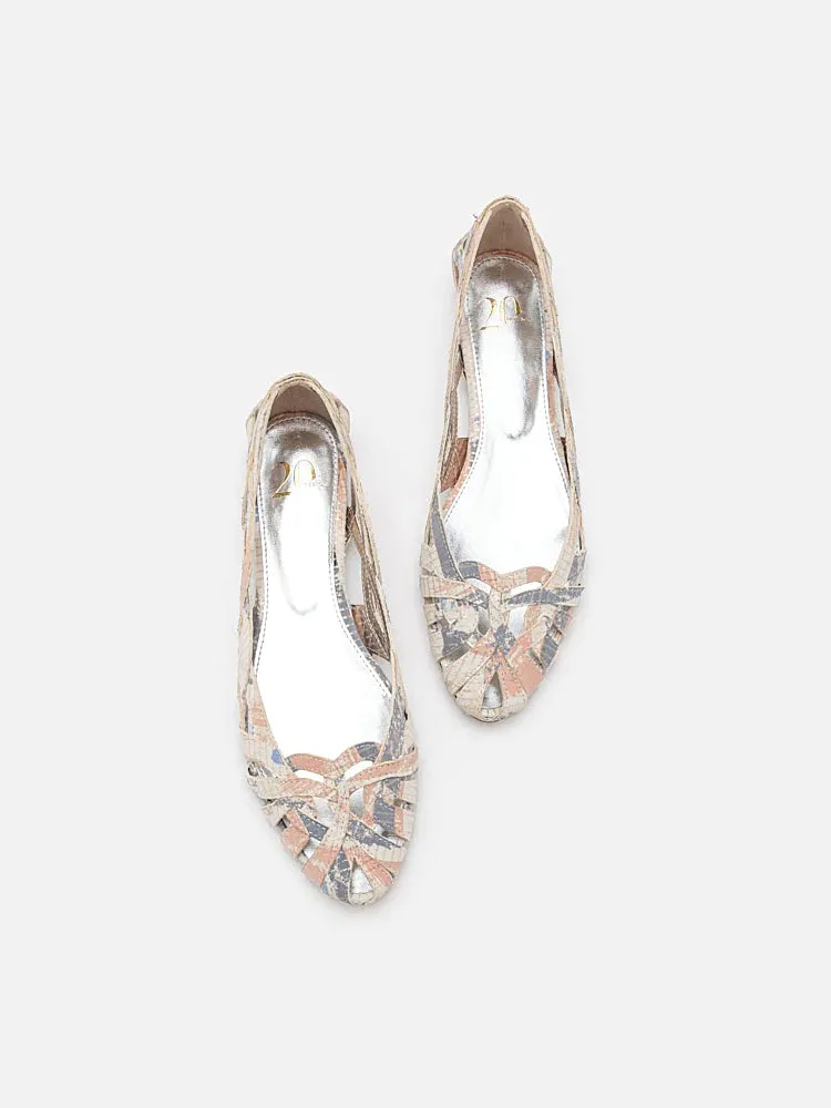 Celina Printed Weaved Flats