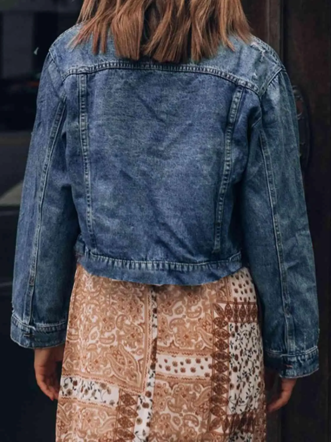 Classic Layer Distressed Denim Jacket