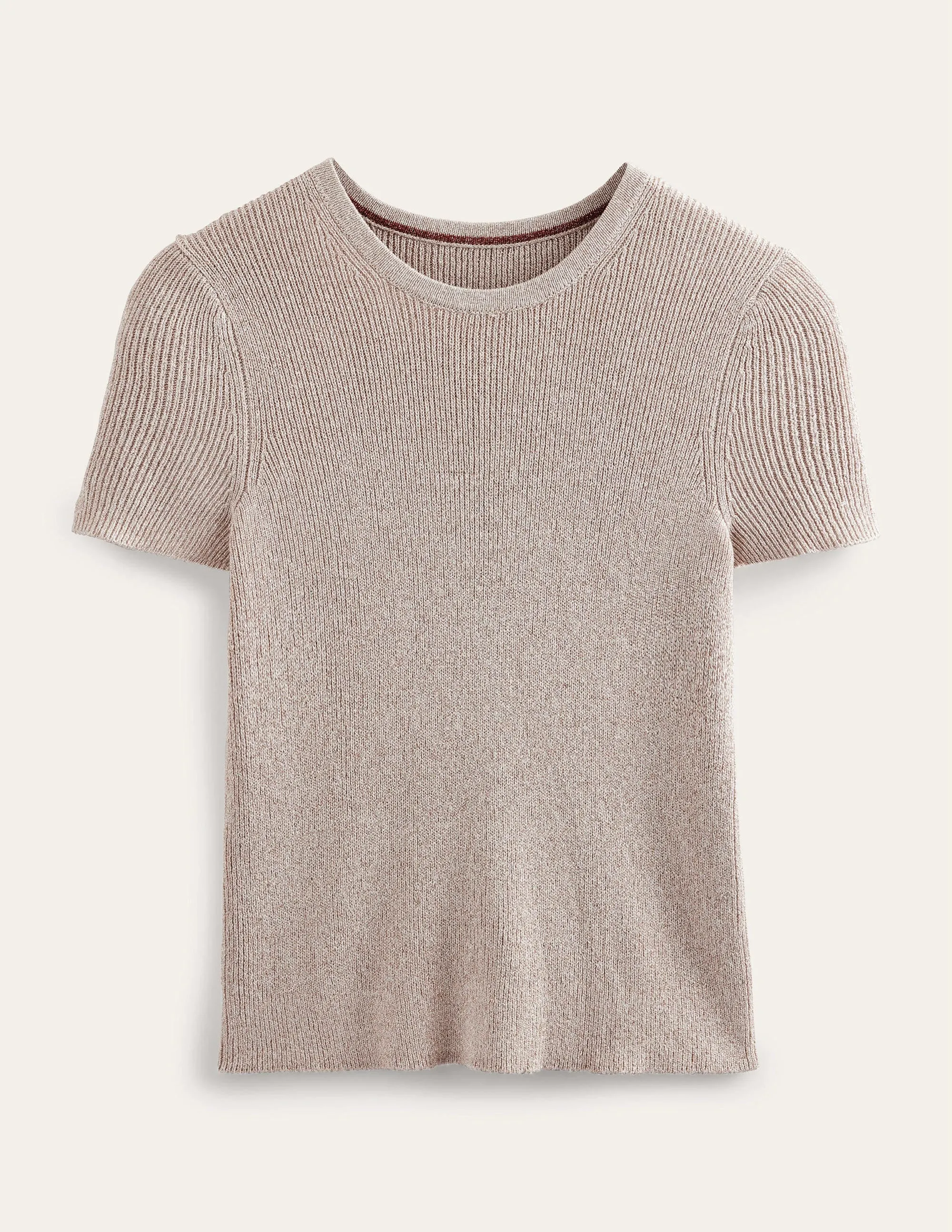 Cropped Sparkle Knit T-Shirt-Rope Sparkle