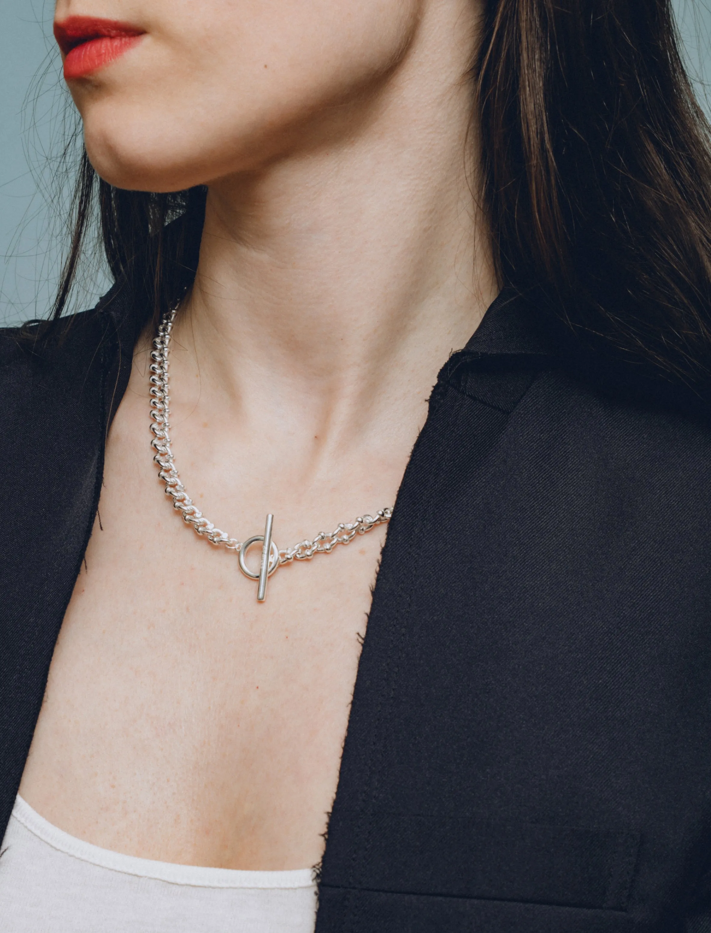 DNA Necklace Polished Silver