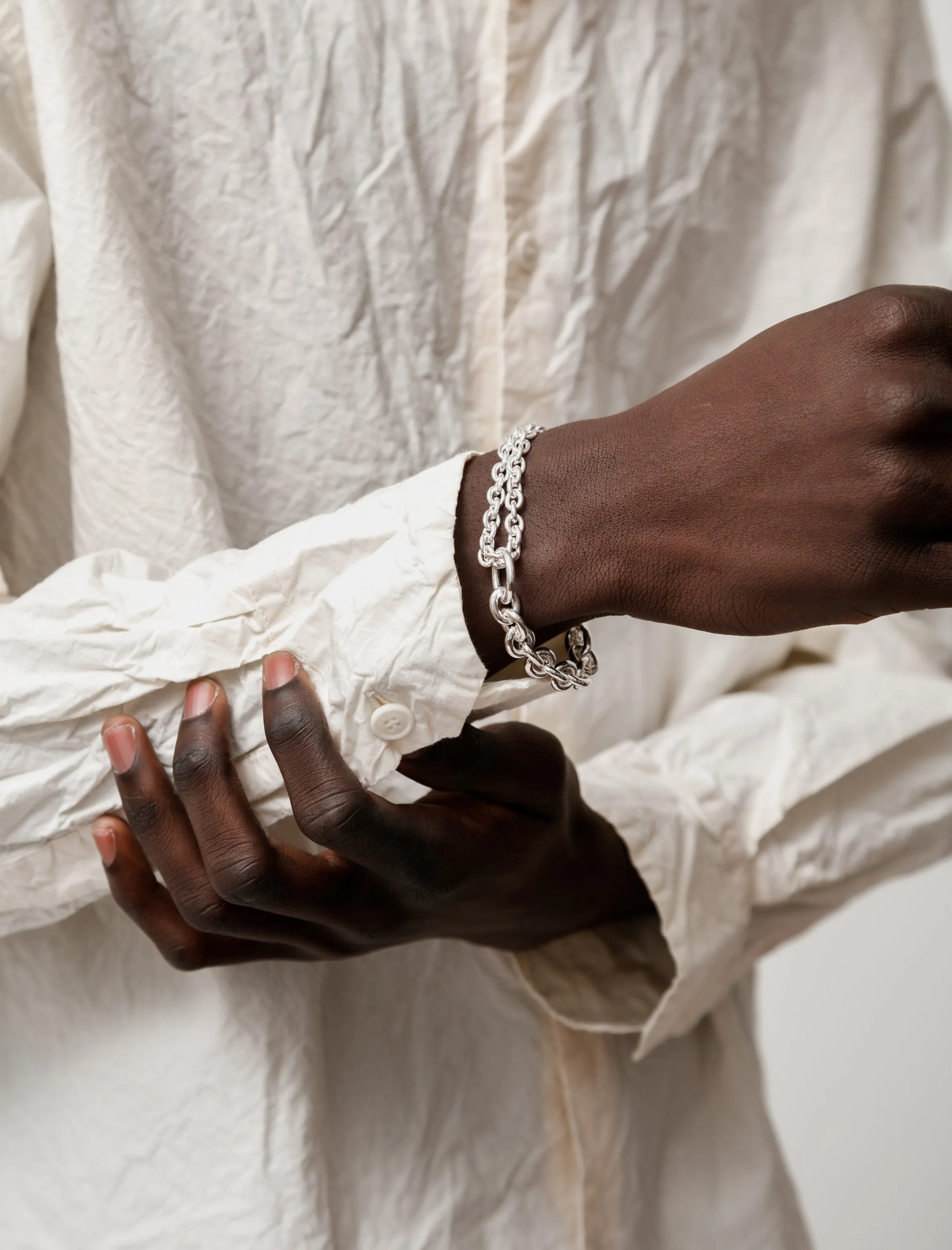 Double Bracelet Polished Silver
