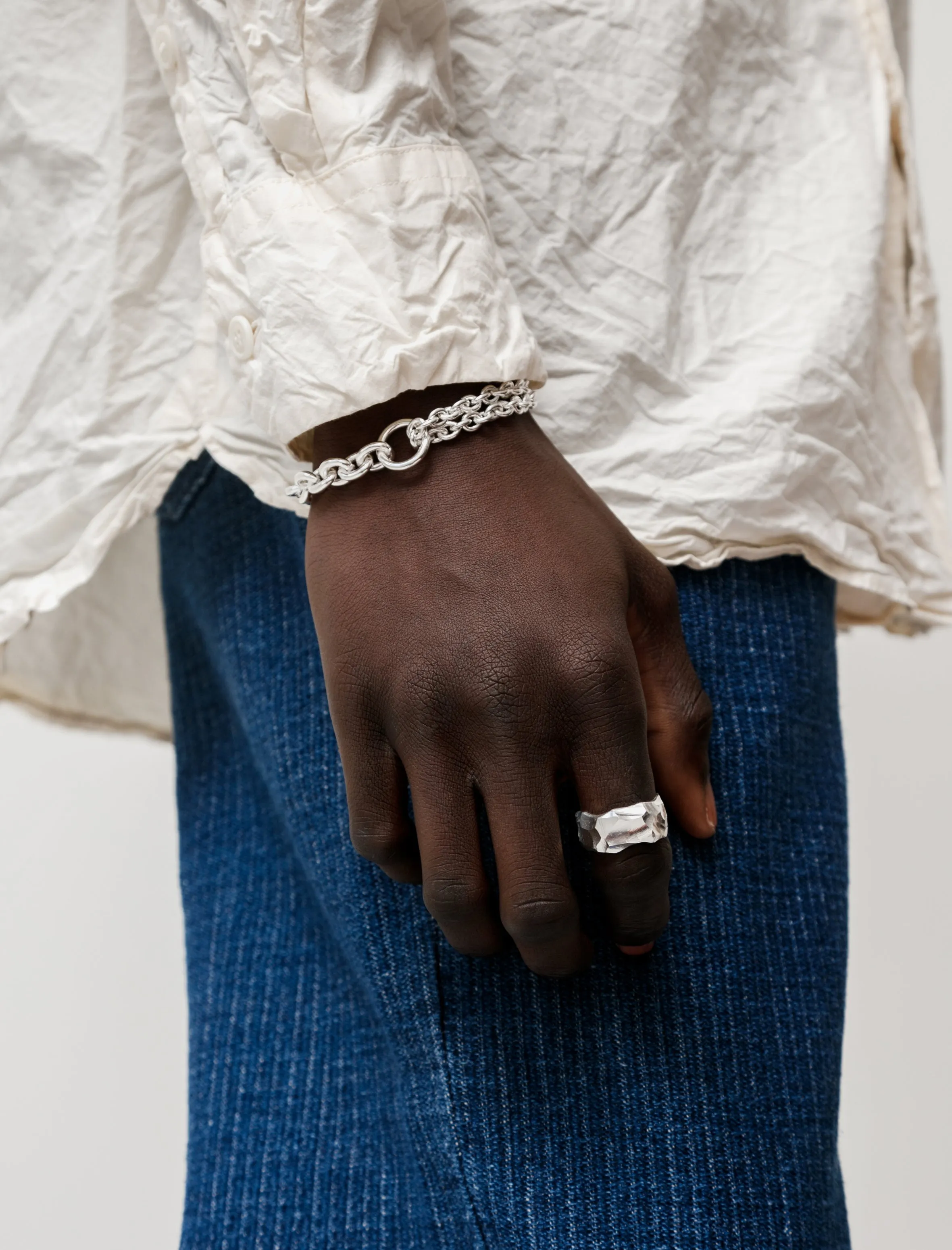 Double Bracelet Polished Silver