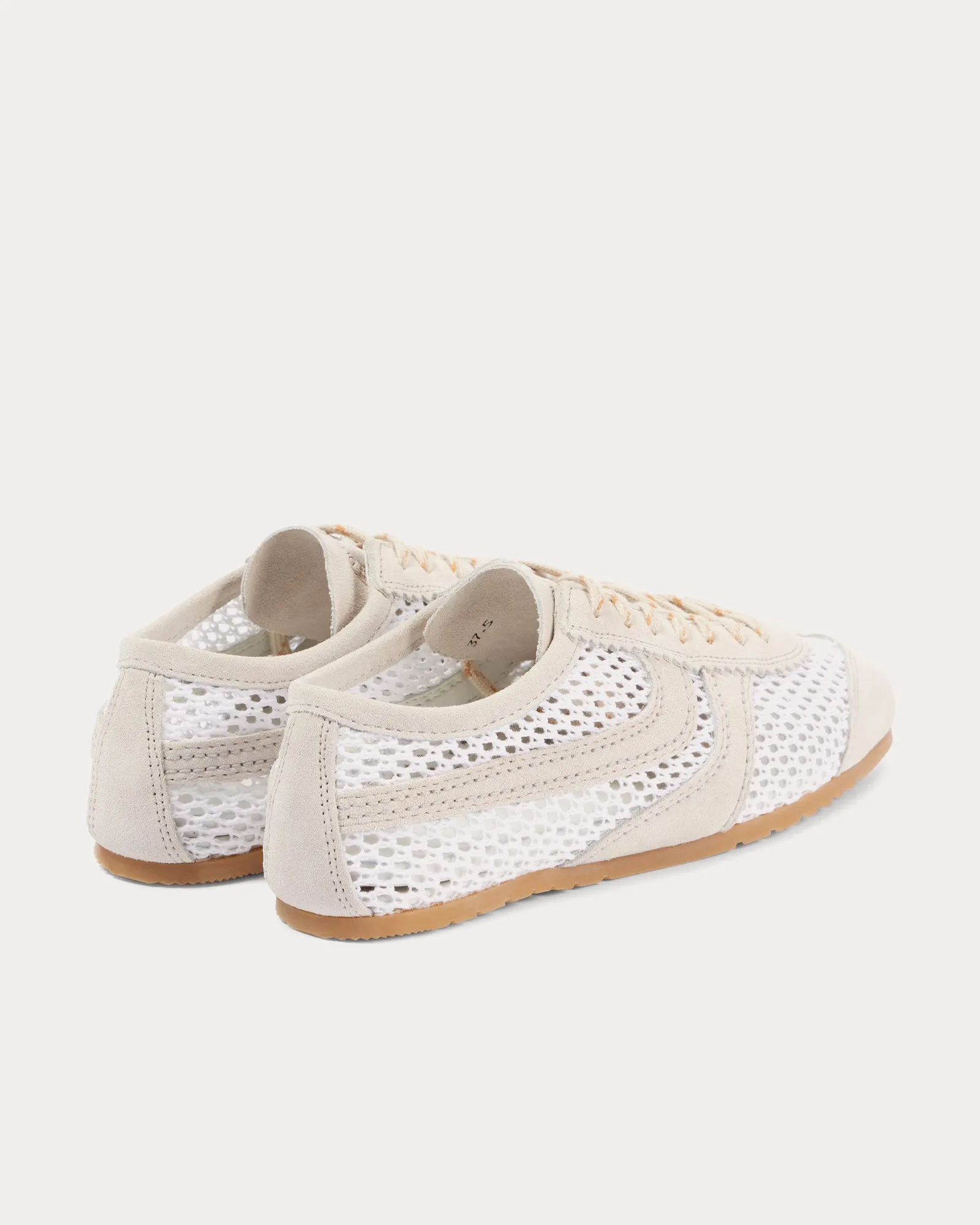 Dustin Mesh Leather White Low Top Sneakers