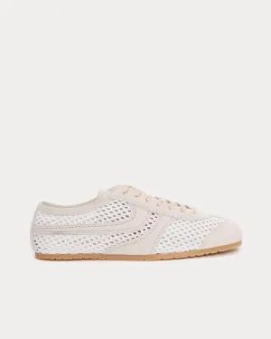 Dustin Mesh Leather White Low Top Sneakers