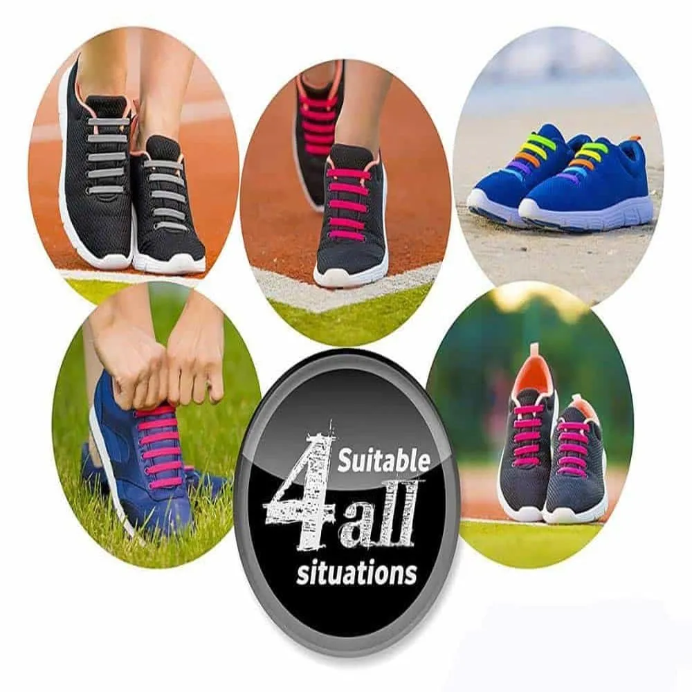 elastic lazy no-tie silicone speed laces - Purple (Adults)