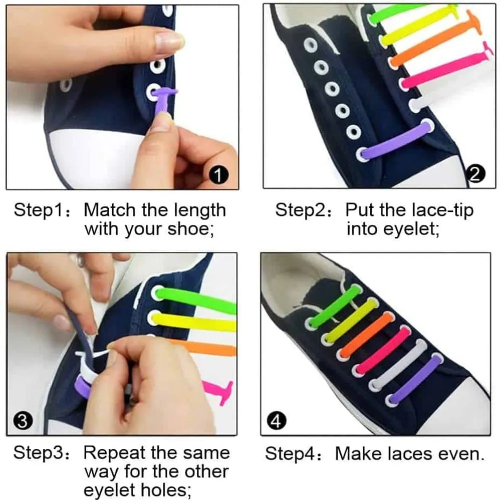 elastic lazy no-tie silicone speed laces - Purple (Adults)