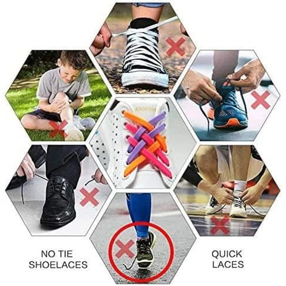 elastic lazy no-tie silicone speed laces - Purple (Adults)