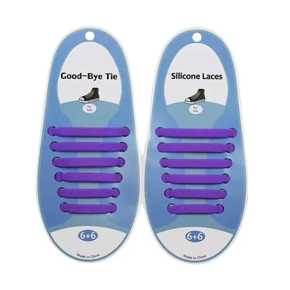 elastic lazy no-tie silicone speed laces - Purple (Adults)