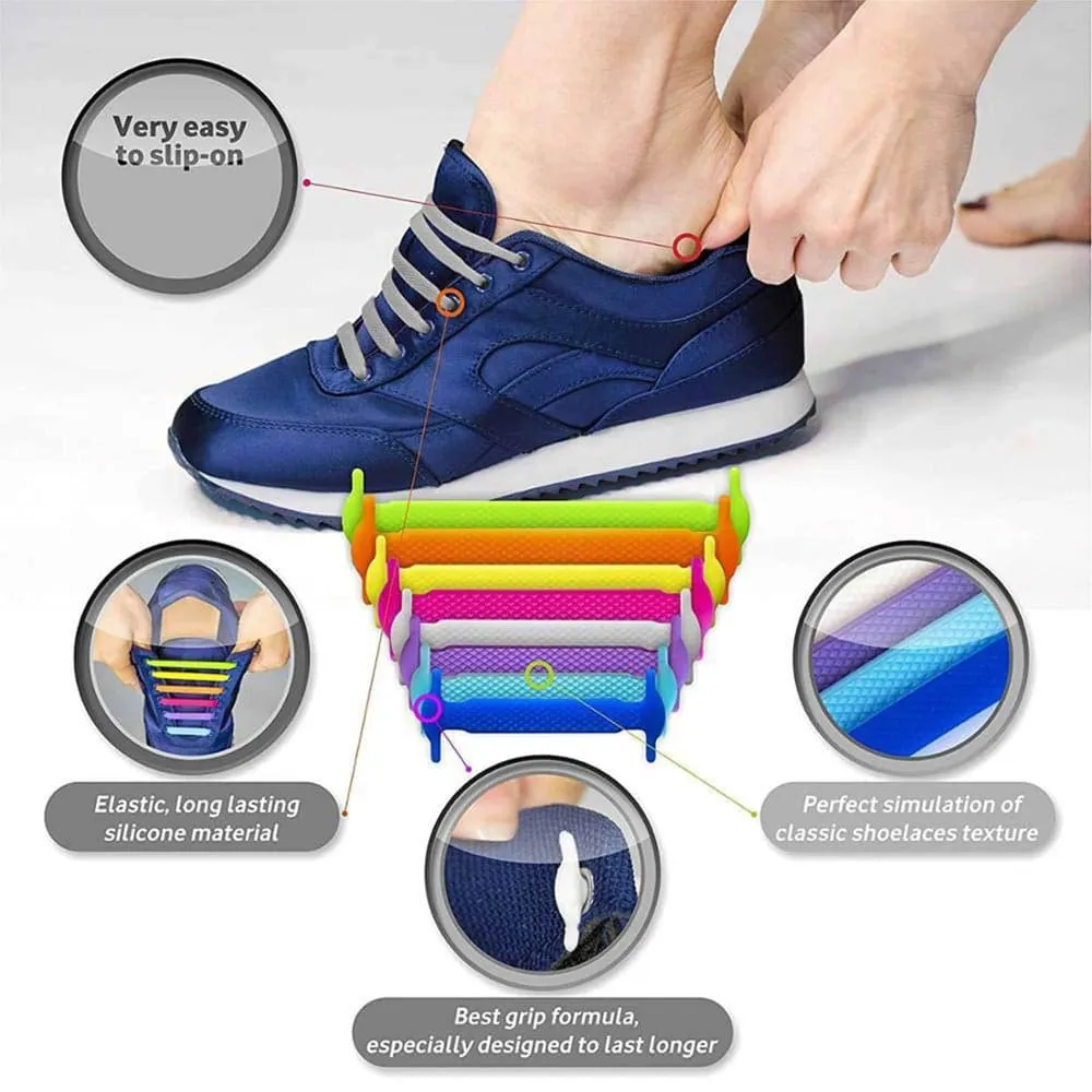 elastic lazy no-tie silicone speed laces - Purple (Adults)