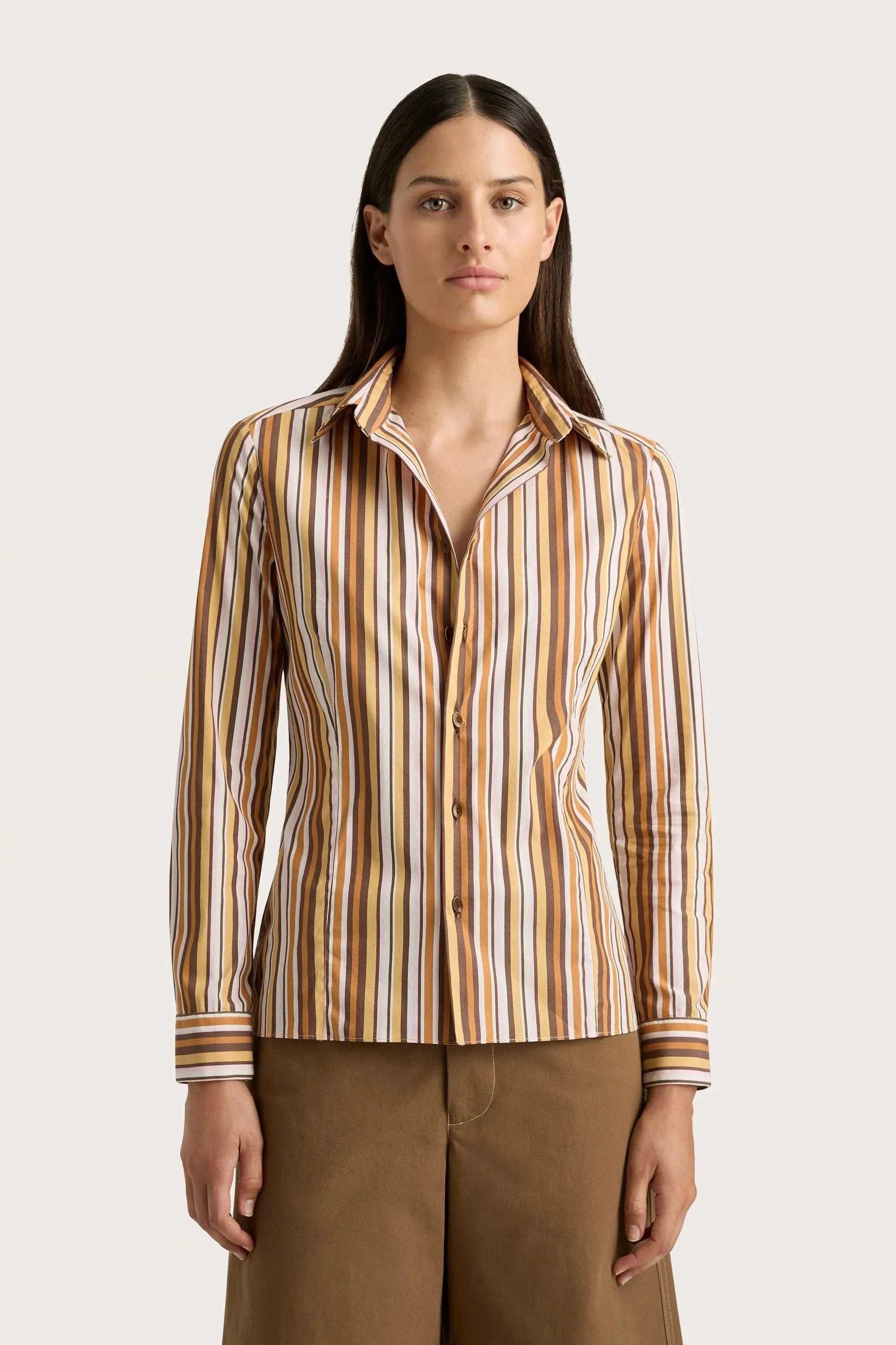 En Vau Shirt Terracotta Stripe - Final Sale