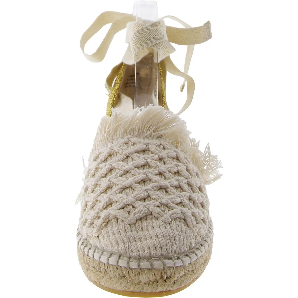Free People Womens Vida Espadrille Wrap Metallic Padded Insole Lace Up Flats