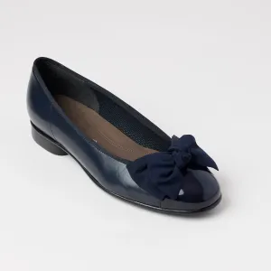 Gabor Navy Leather Ballerinas