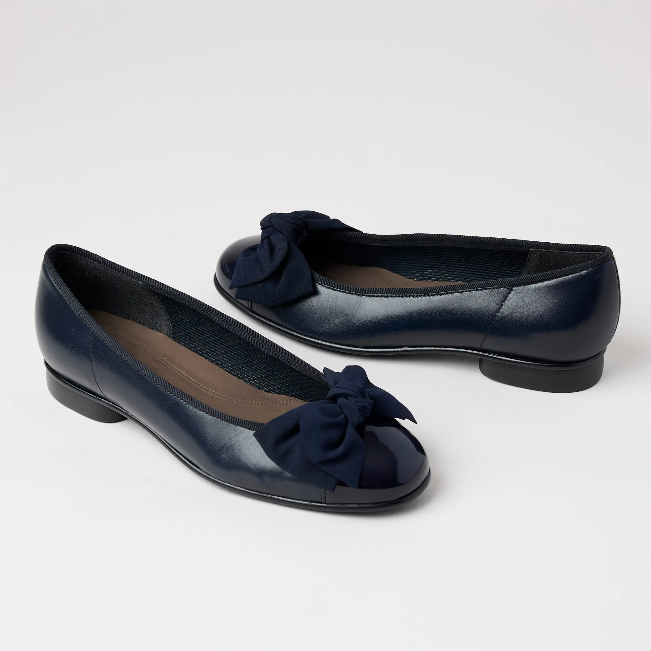 Gabor Navy Leather Ballerinas