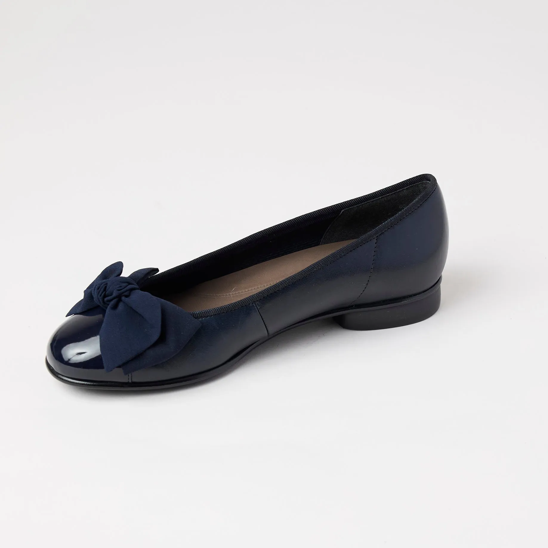 Gabor Navy Leather Ballerinas