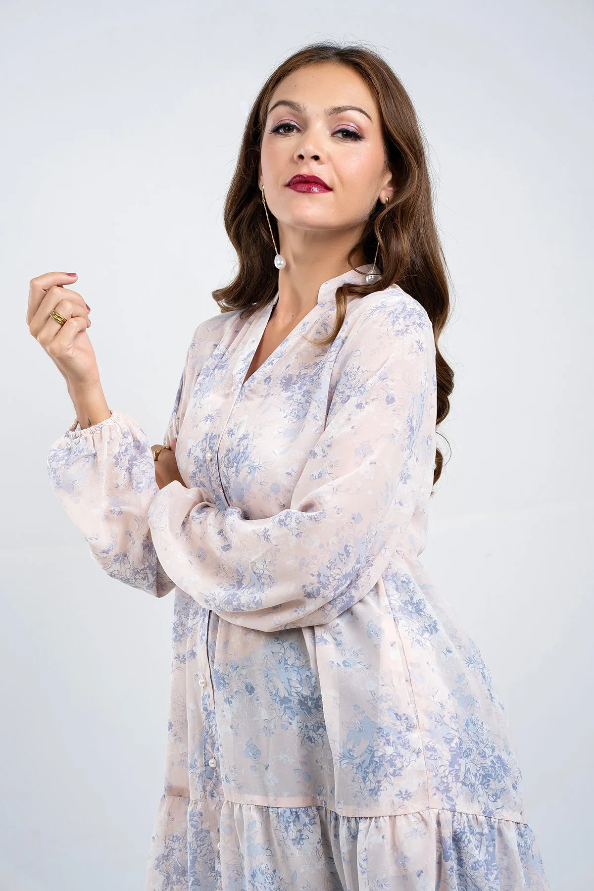 Hada Women's Long Sleeve Printed Casual Top