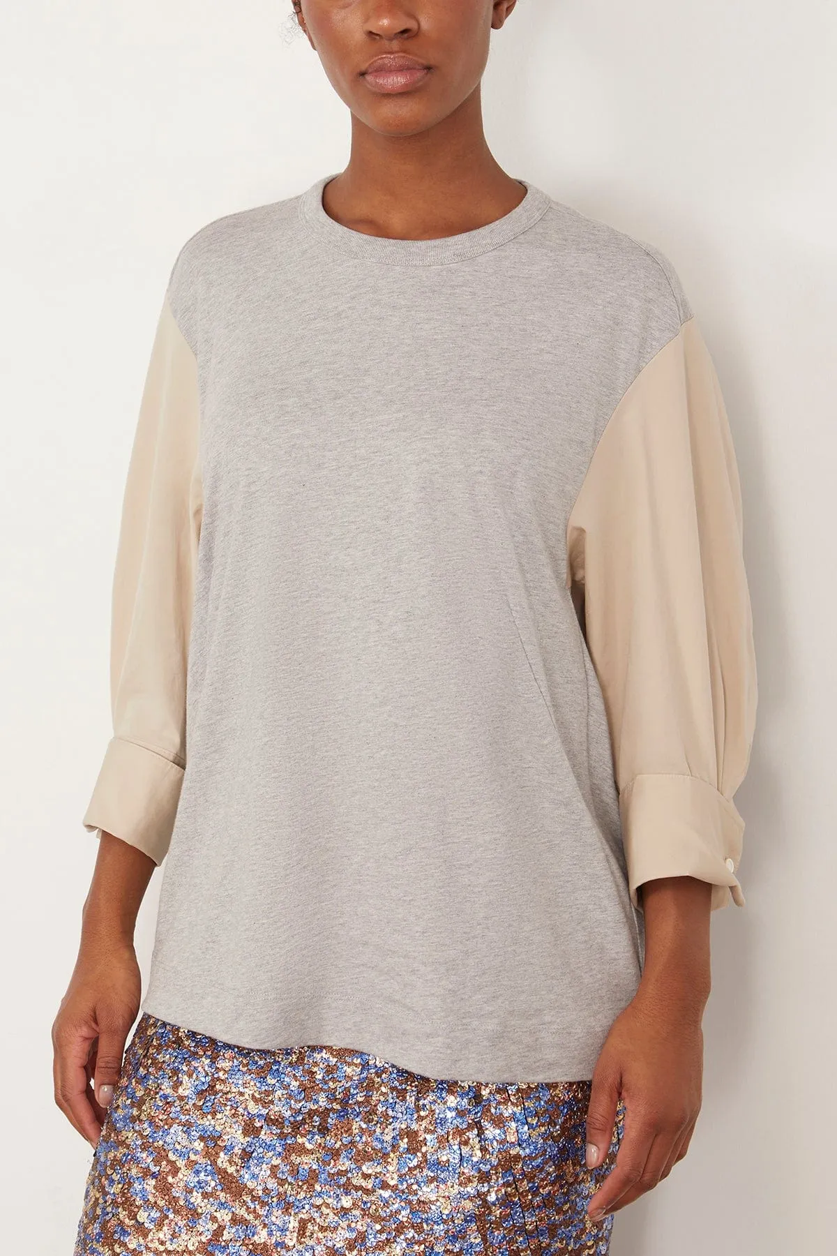 Heris Short Sleeve Shirt in Grey Melange