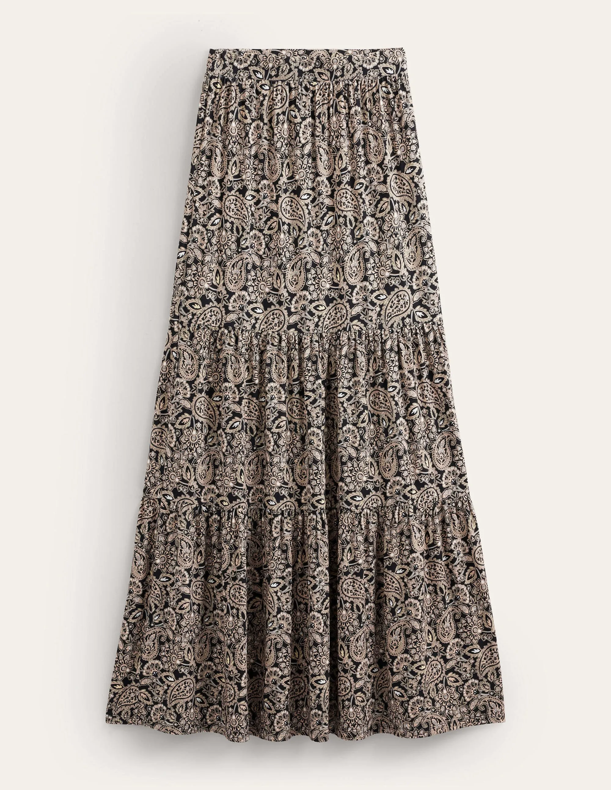 Jersey Maxi Skirt-Black, Paisley Terrace