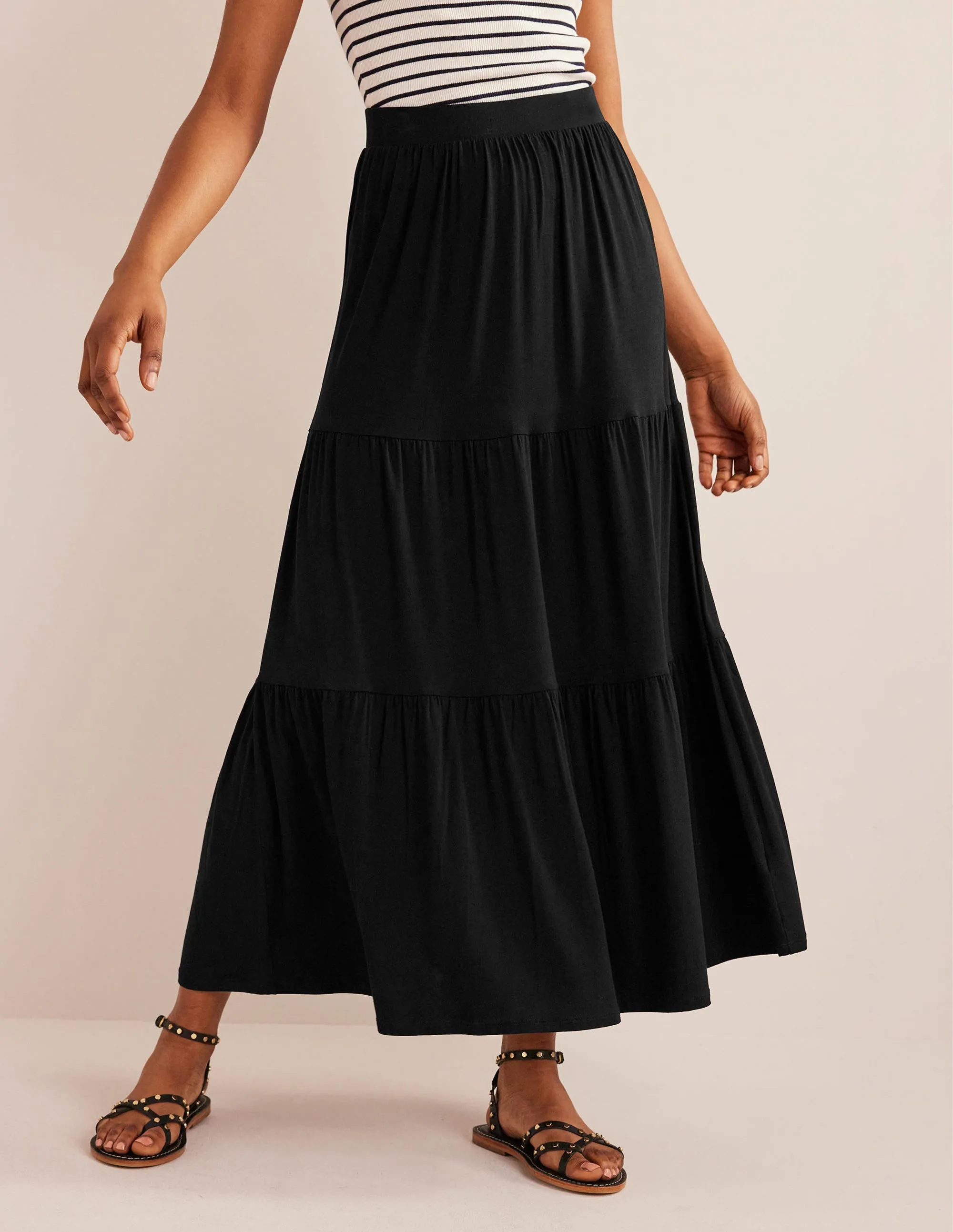 Jersey Maxi Skirt-Black