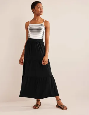 Jersey Maxi Skirt-Black
