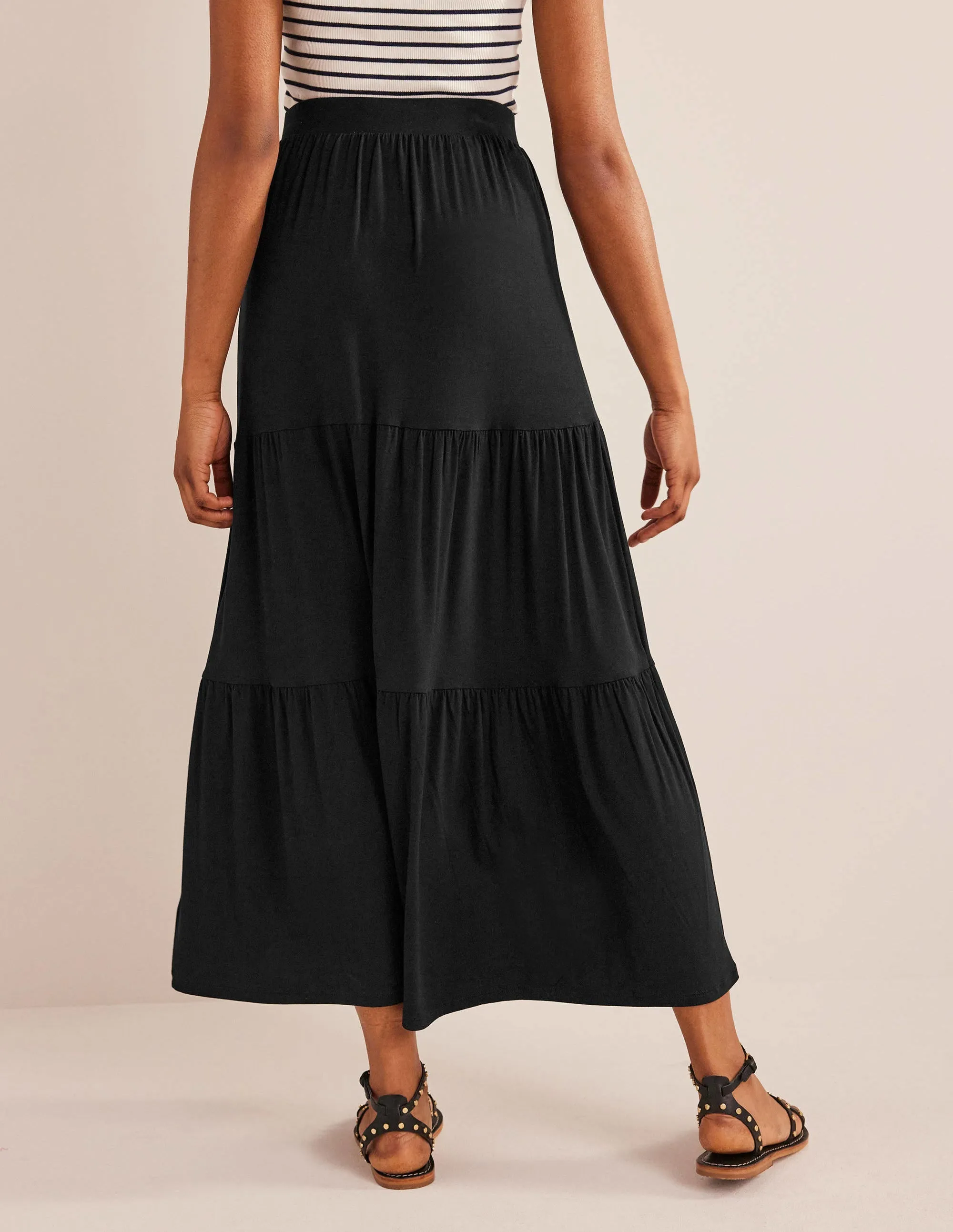 Jersey Maxi Skirt-Black