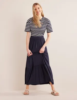 Jersey Maxi Skirt-Navy