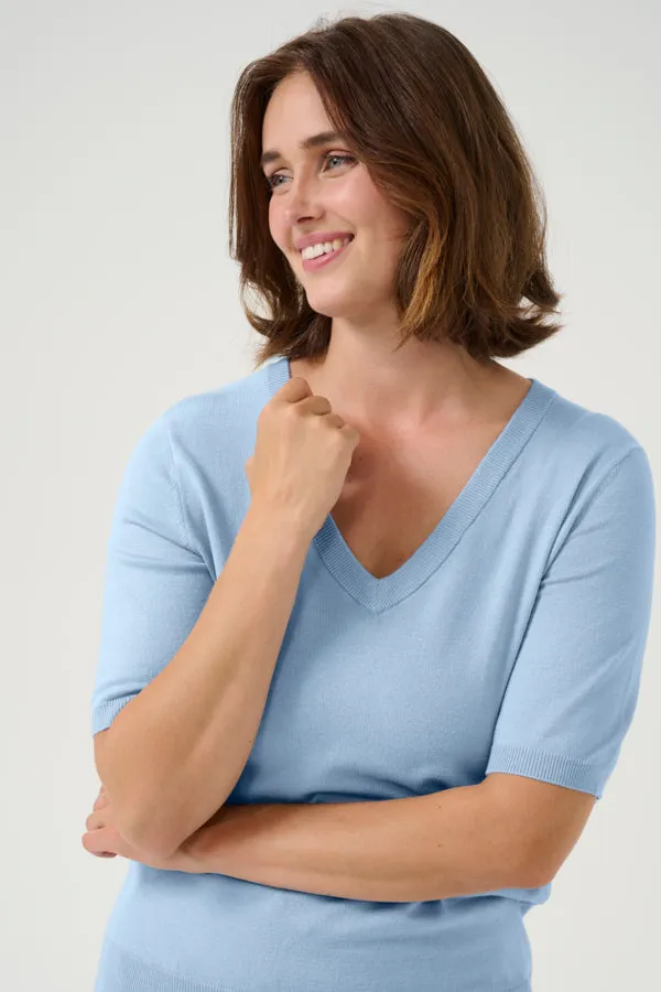 Kaffe Lizza Knit Pullover || Soft Chambray