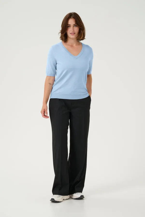 Kaffe Lizza Knit Pullover || Soft Chambray