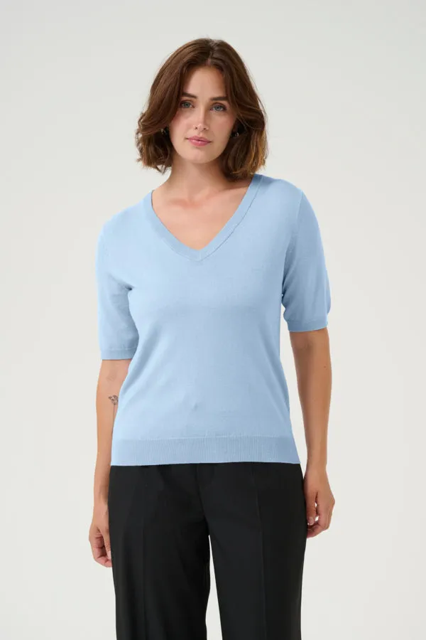 Kaffe Lizza Knit Pullover || Soft Chambray