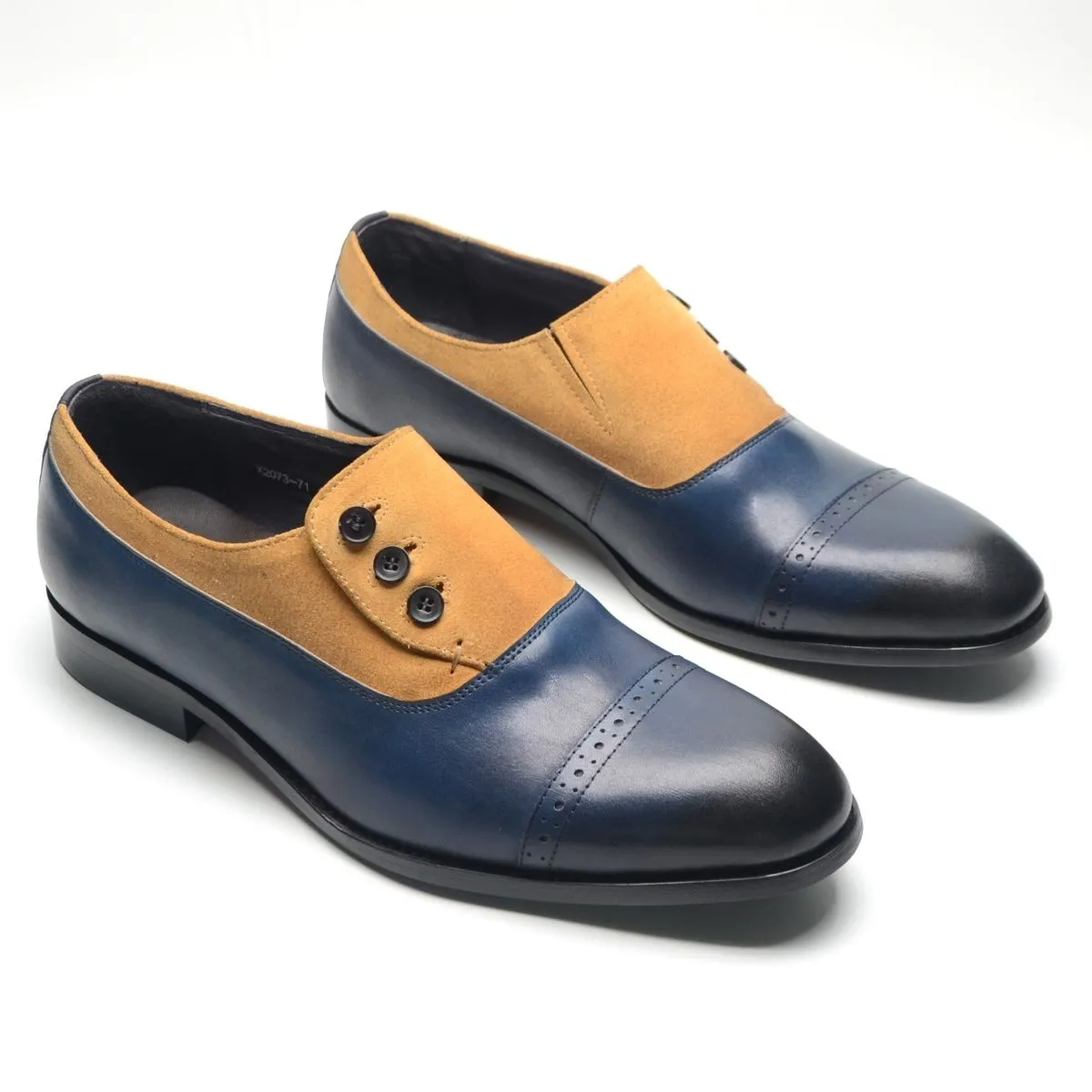 Leather Double Color Leather Shoes Men's Dress Casual Loafers