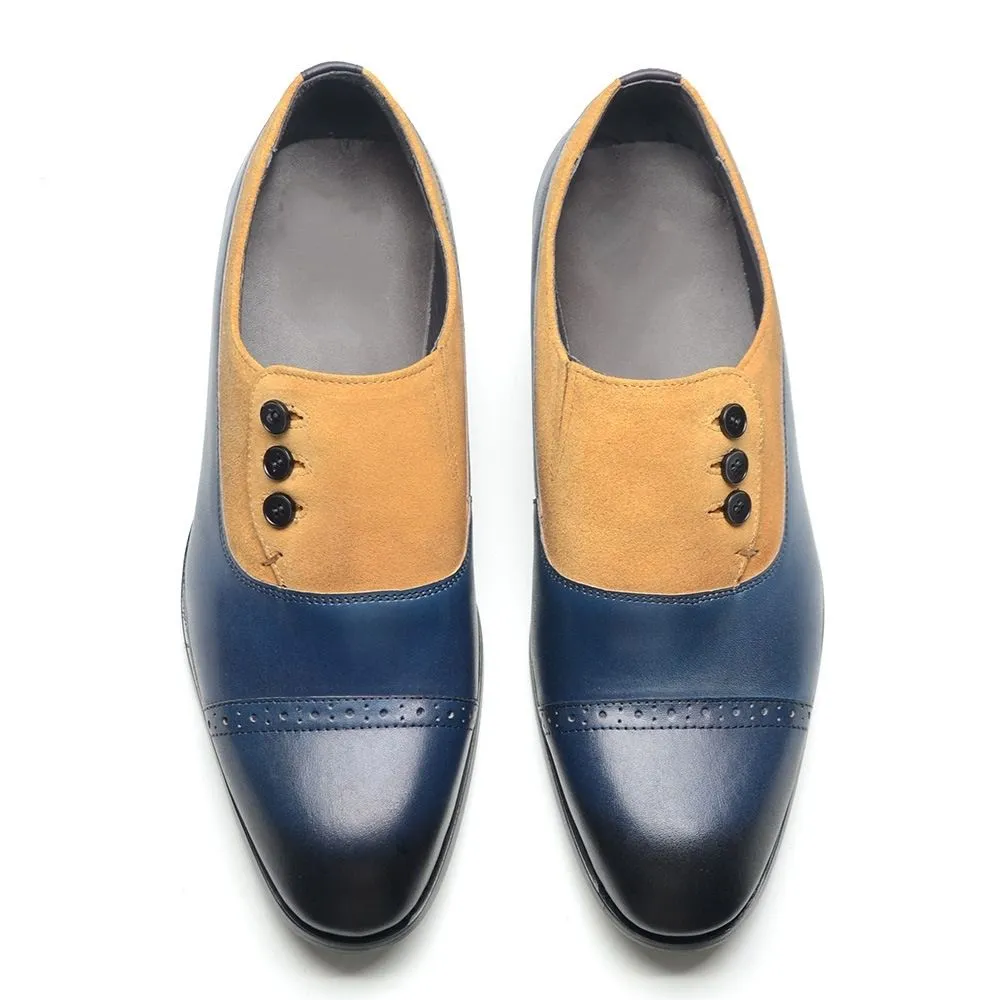 Leather Double Color Leather Shoes Men's Dress Casual Loafers