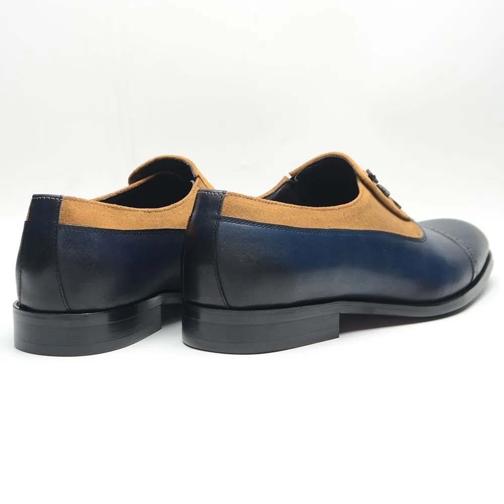 Leather Double Color Leather Shoes Men's Dress Casual Loafers