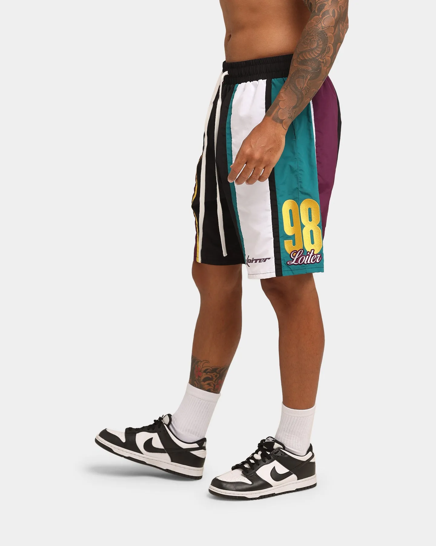 Loiter Daytona Walk Shorts Black/Purple/Teal
