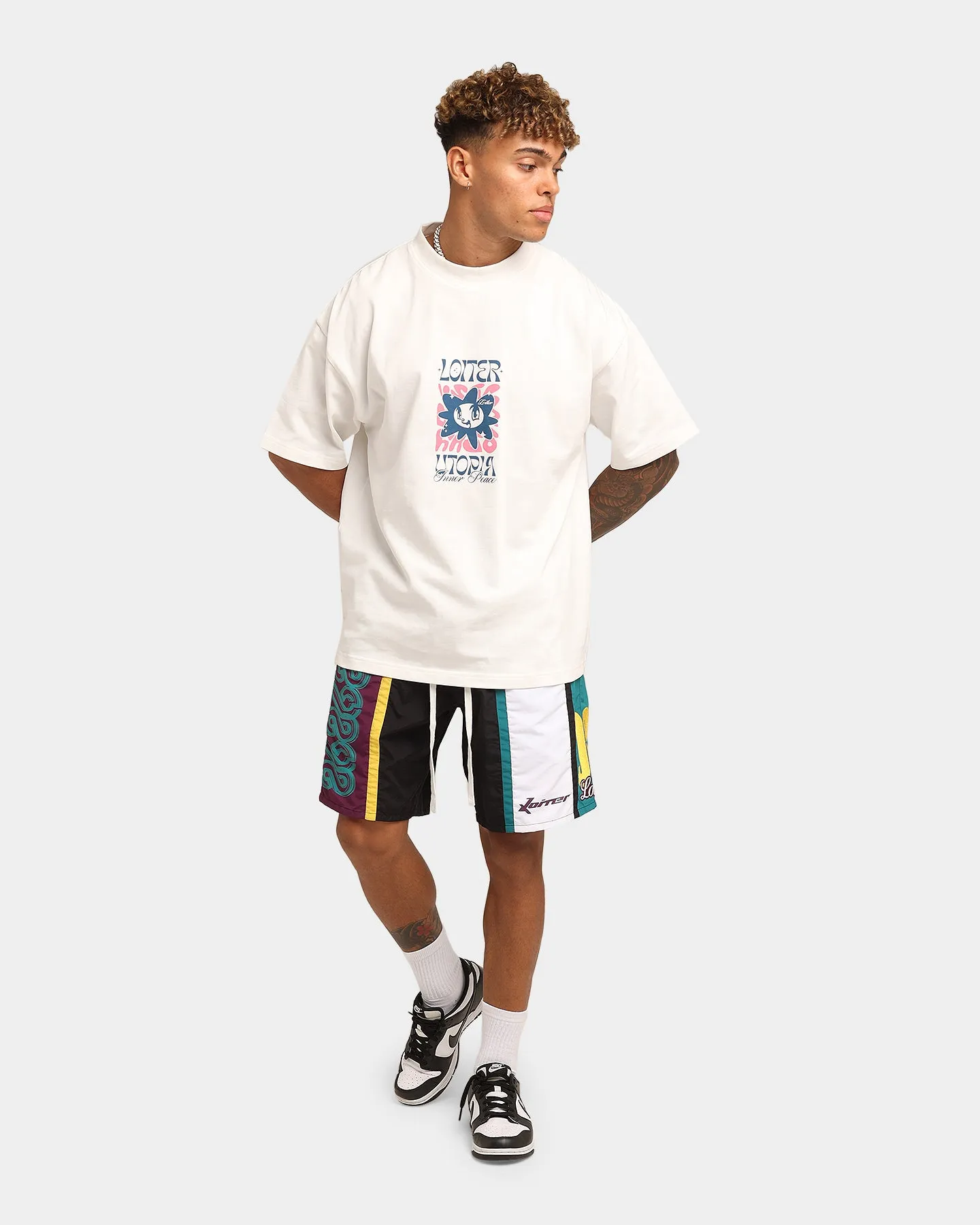 Loiter Daytona Walk Shorts Black/Purple/Teal