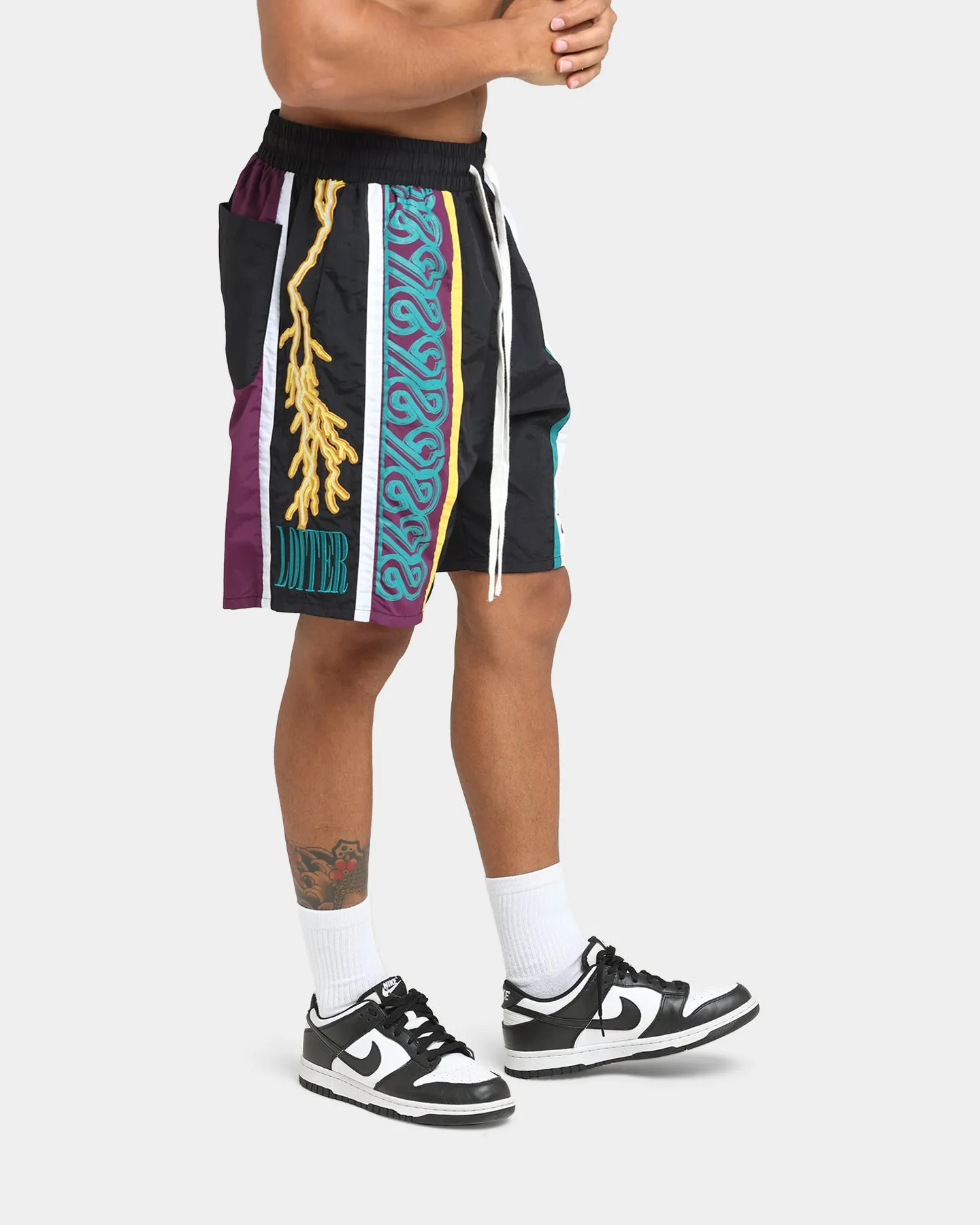 Loiter Daytona Walk Shorts Black/Purple/Teal