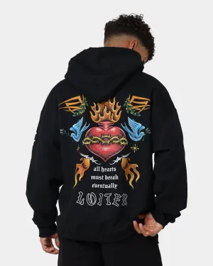 Loiter Hearts Ablaze Hoodie Black Loiter Hearts Ablaze Hoodie Black